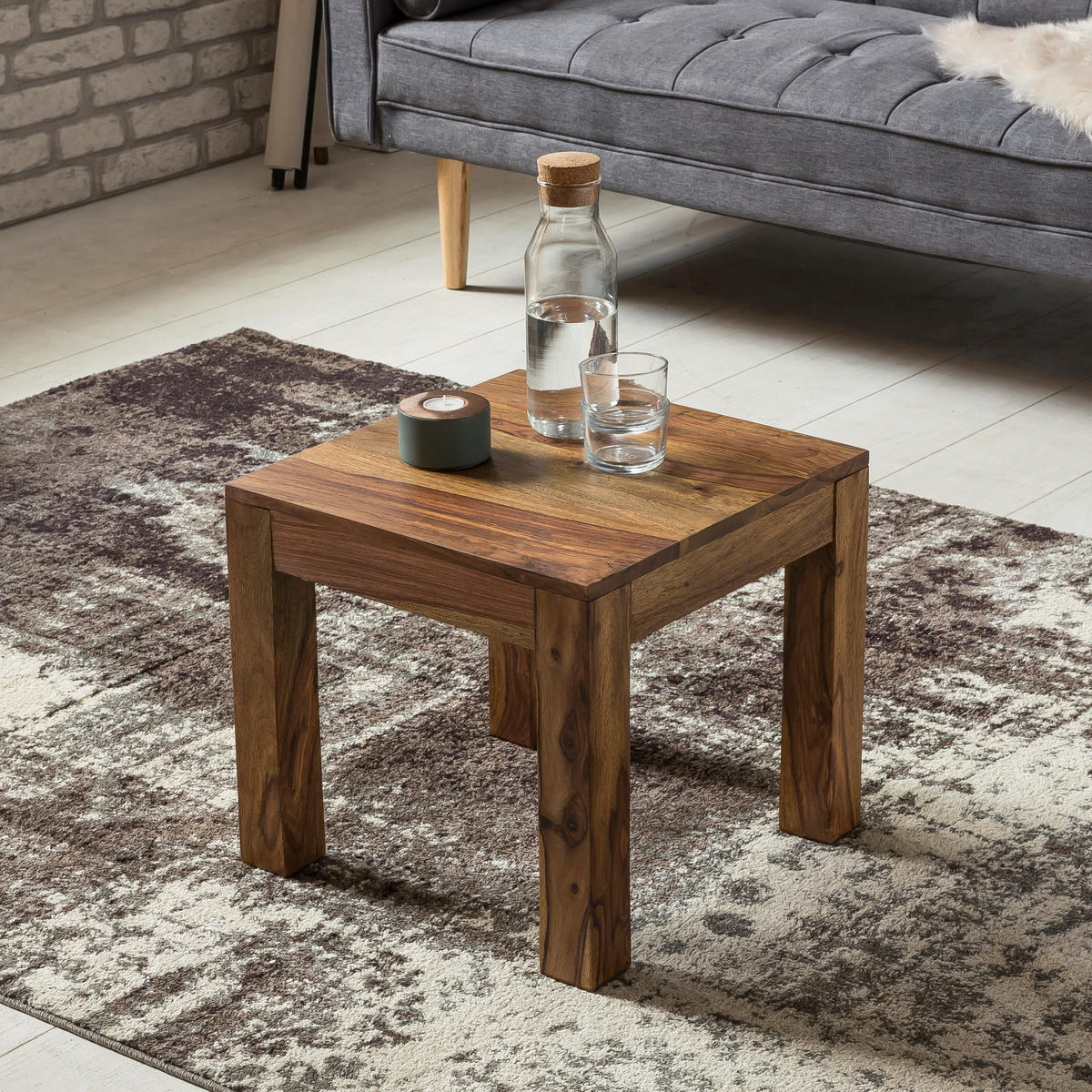 COUCHTISCH TETSU Sheesham - Braun, Holz (45/45/40cm) - tinkaro