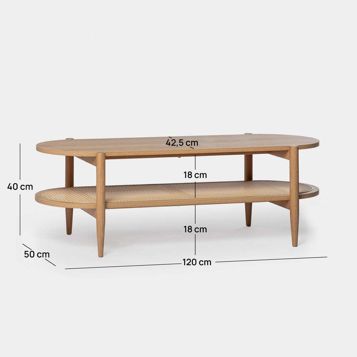 COUCHTISCH FESTER Natura Natürlich 120 cm x 40 cm - Naturfarben, Holzwerkstoff (50/120/40cm) - Klast Home