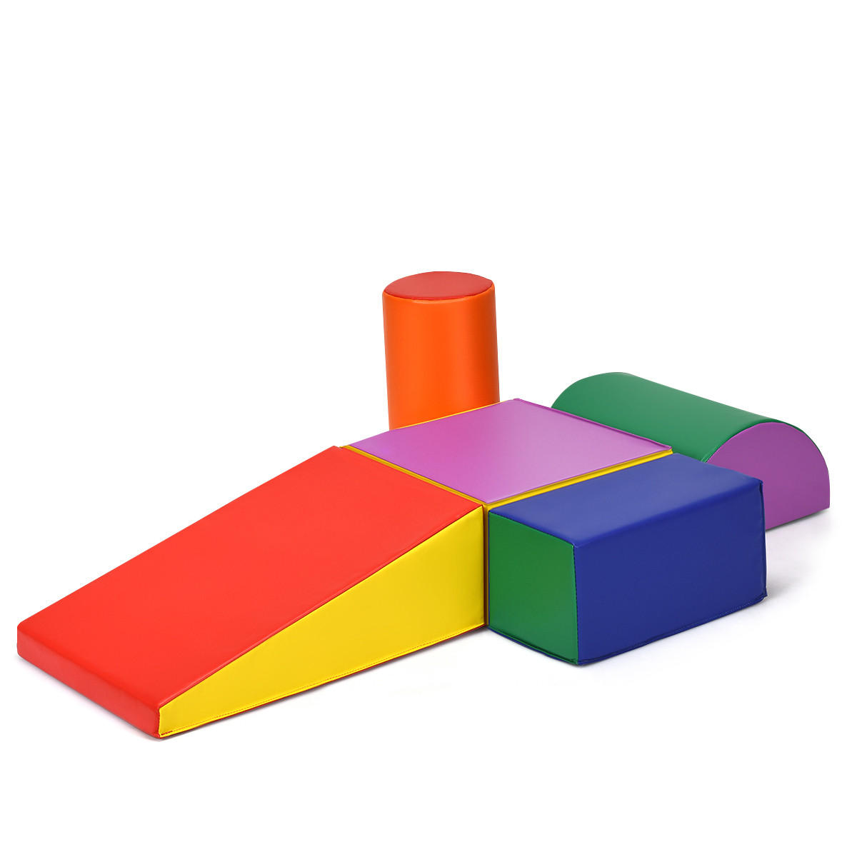 PĚNOVÝ BLOK barevný (5dílný) - různobarevná, kůže (40/20.5/40cm) - COSTWAY