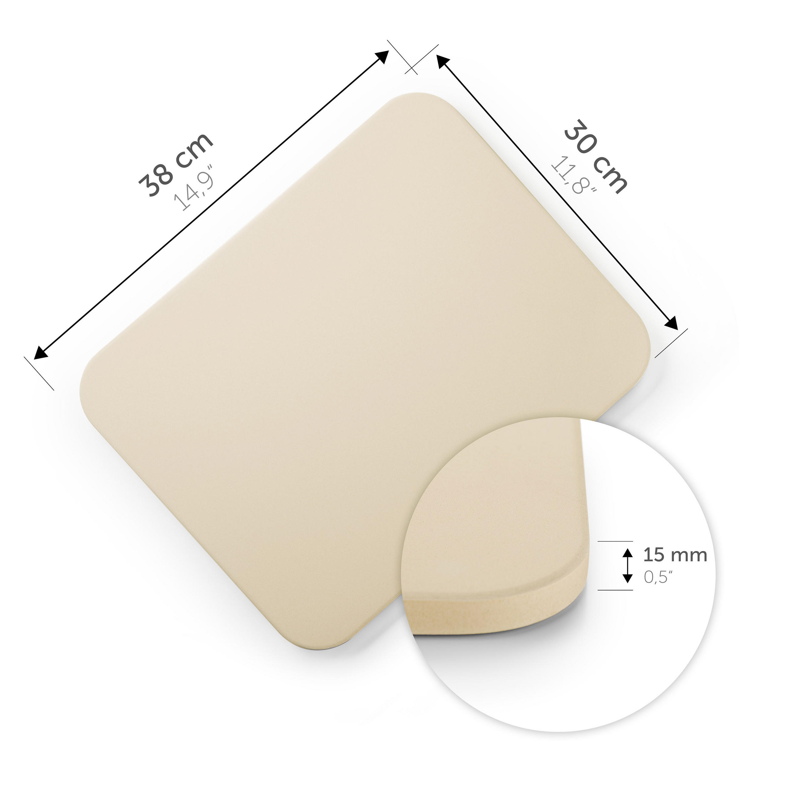 PIZZASTEIN Joel 38/30/15 cm - Beige, Stein (38/1/30cm) - Blumtal