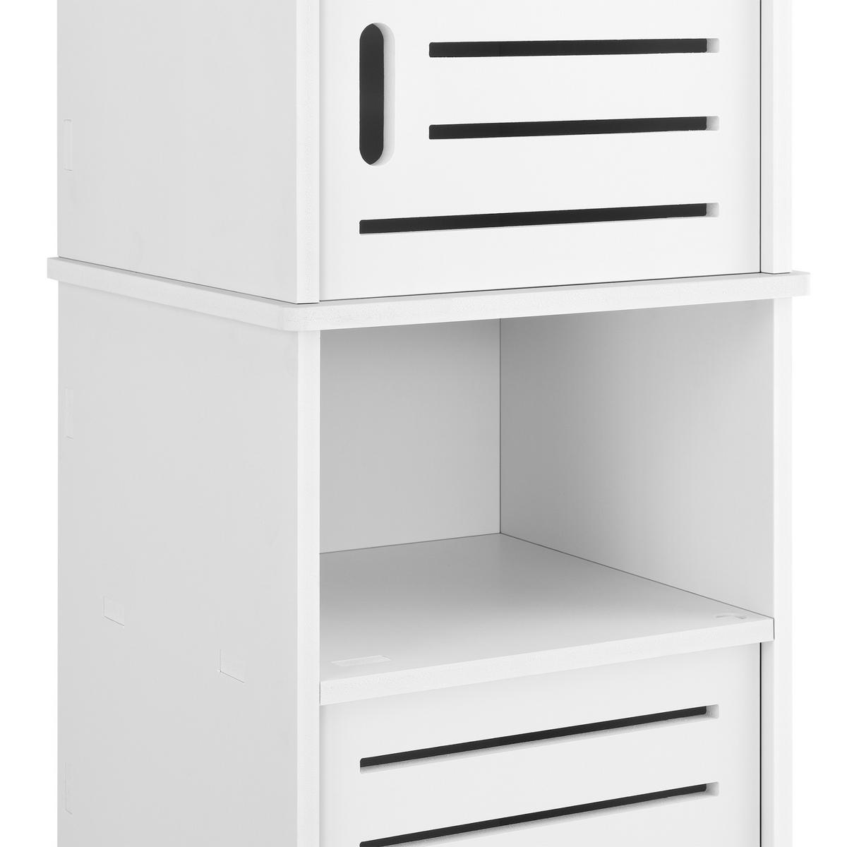 HOCHSCHRANK Mora - Weiß, Kunststoff (32/135/32cm) - [en.casa]
