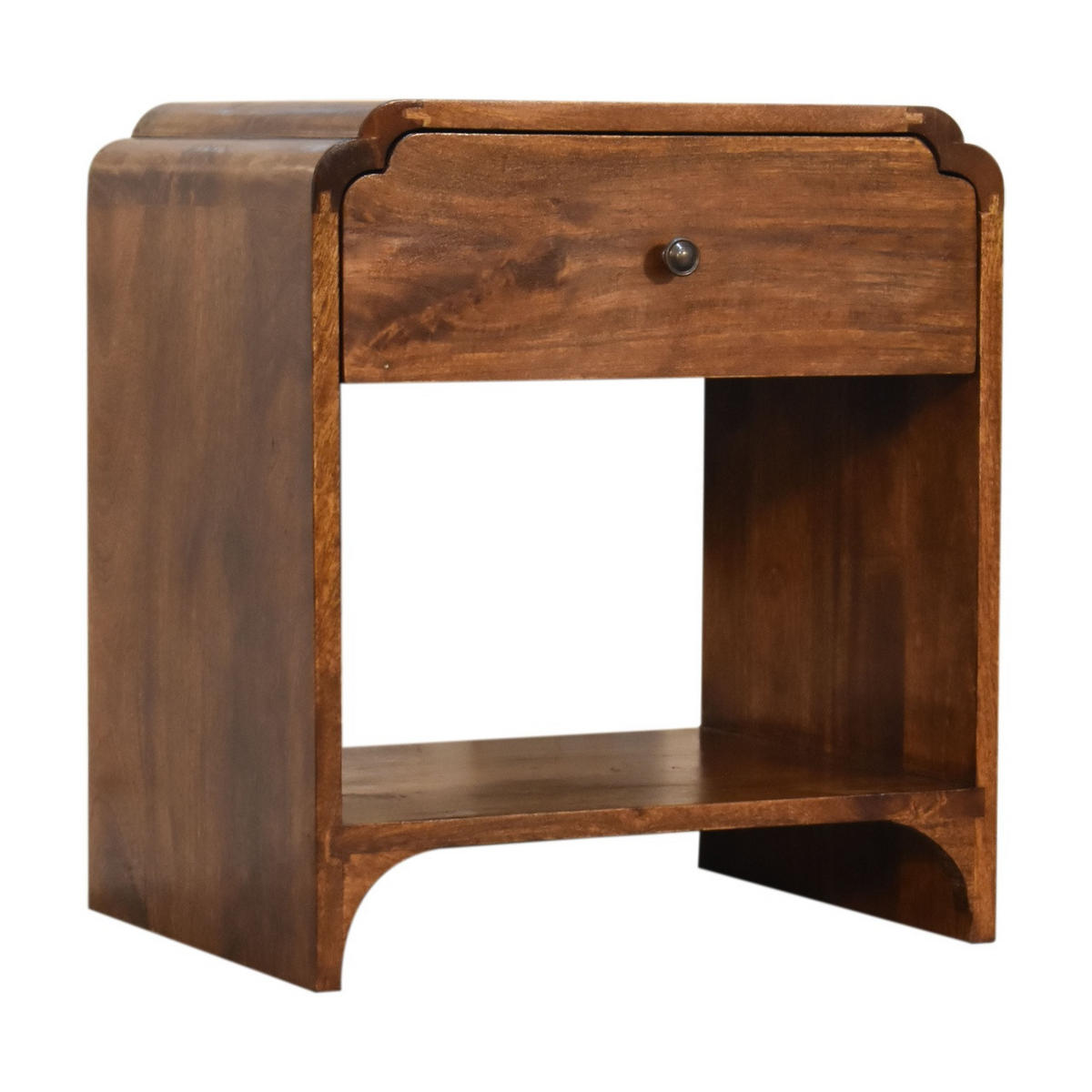 NACHTTISCH Newton - Messingfarben/Braun, Holz/Metall (45/50/35cm) - Artisan Furniture