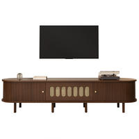 LOWBOARD 180/40/40 cm aus MDF mit Rattanoptik und 2 Rollladentüren Walnussfarben - Braun, Holzwerkstoff (180/40/40cm) - Modenvie