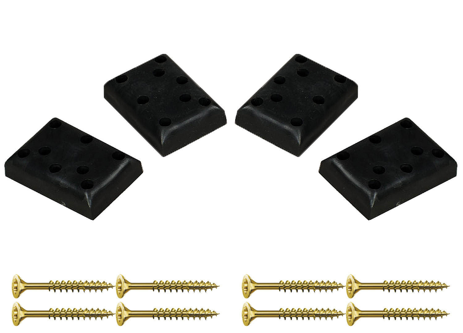 STRANDKORB-PE-GLEITER 4er Set - Schwarz, Kunststoff (5/2/7cm) - bene living