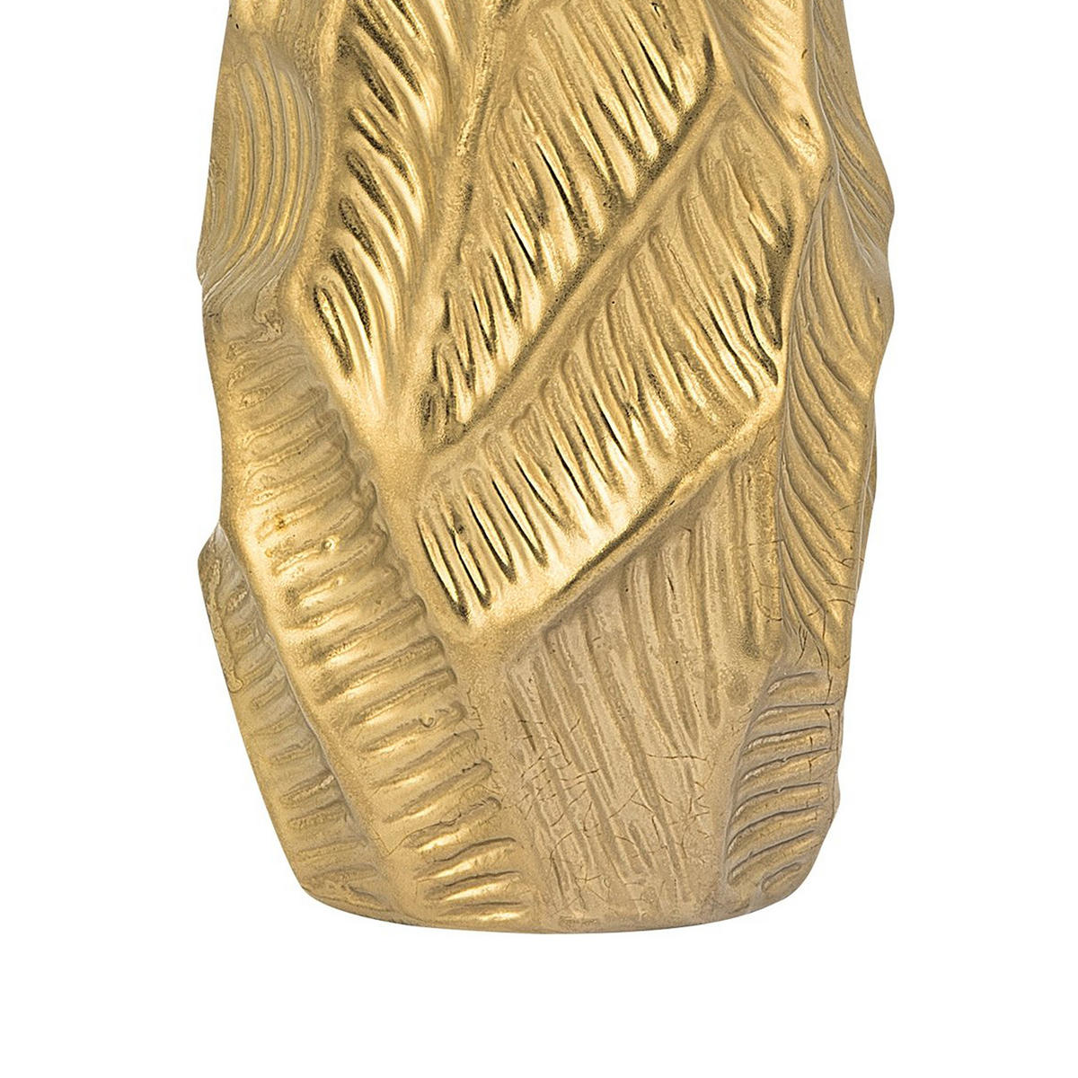 DEKOVASE Steinzeug gold Zafar - Goldfarben, Keramik (37cm) - Beliani
