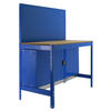 WERKBANK BUFFALO mit Werkzeugwand und Schrank | HxBxT 84x90x61cm | Traglast 400kg | Blau - Blau, Metall (90/84/61cm) - PROREGAL