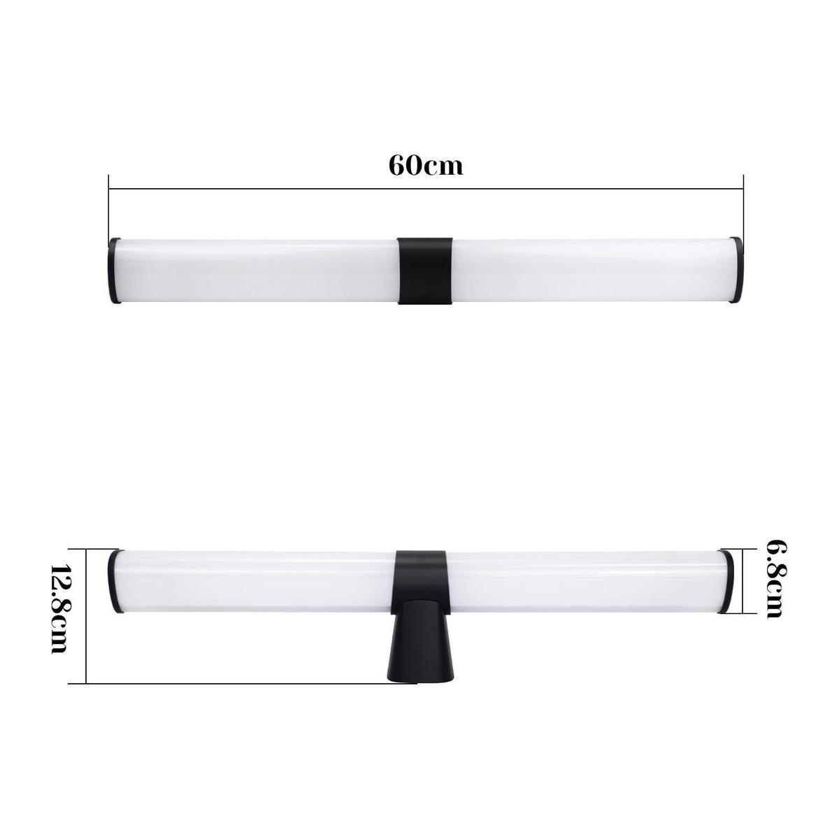 SPIEGELLEUCHTE Lichtanis 12.8/6.8/60.0 cm - Schwarz, Kunststoff (12.8/6.8/60cm) - ZMH
