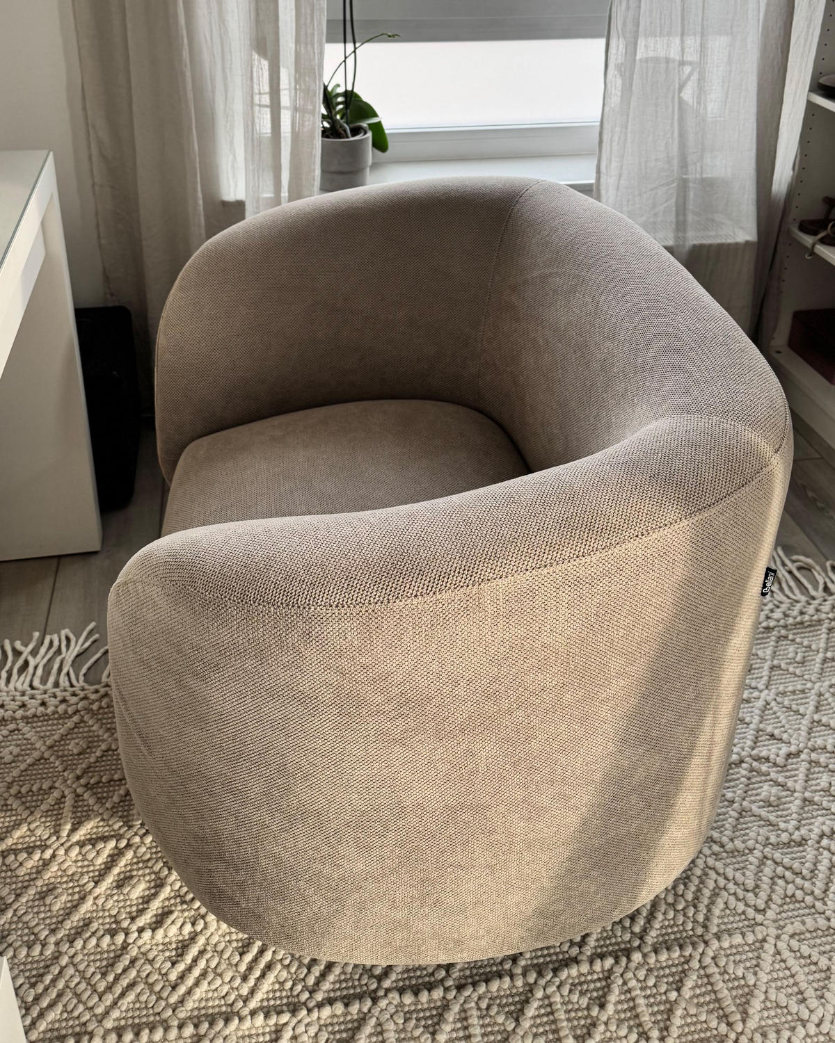 KŘESLO Taupe Loen - šedá/černá, textil (105/79/70cm) - Beliani