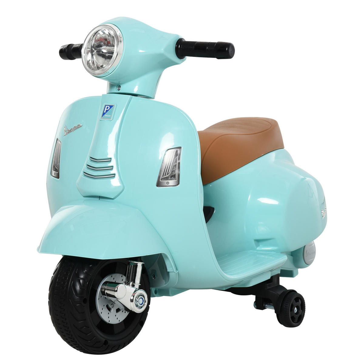 ELEKTRO-KINDERMOTORRAD DE-06097 VESPA lizenziert mit LED und Sound Grün - Grün, Kunststoff/Metall (66.5/38/52cm) - ComfortXL