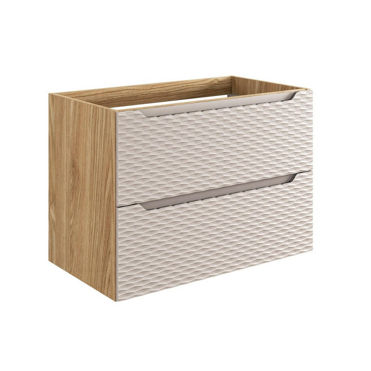 WASCHBECKENUNTERSCHRANK 80 cm 2 Teile - Ocean Beige O BM442 in Beige / Geölter Eiche - Beige, Holz (80/57/46cm)