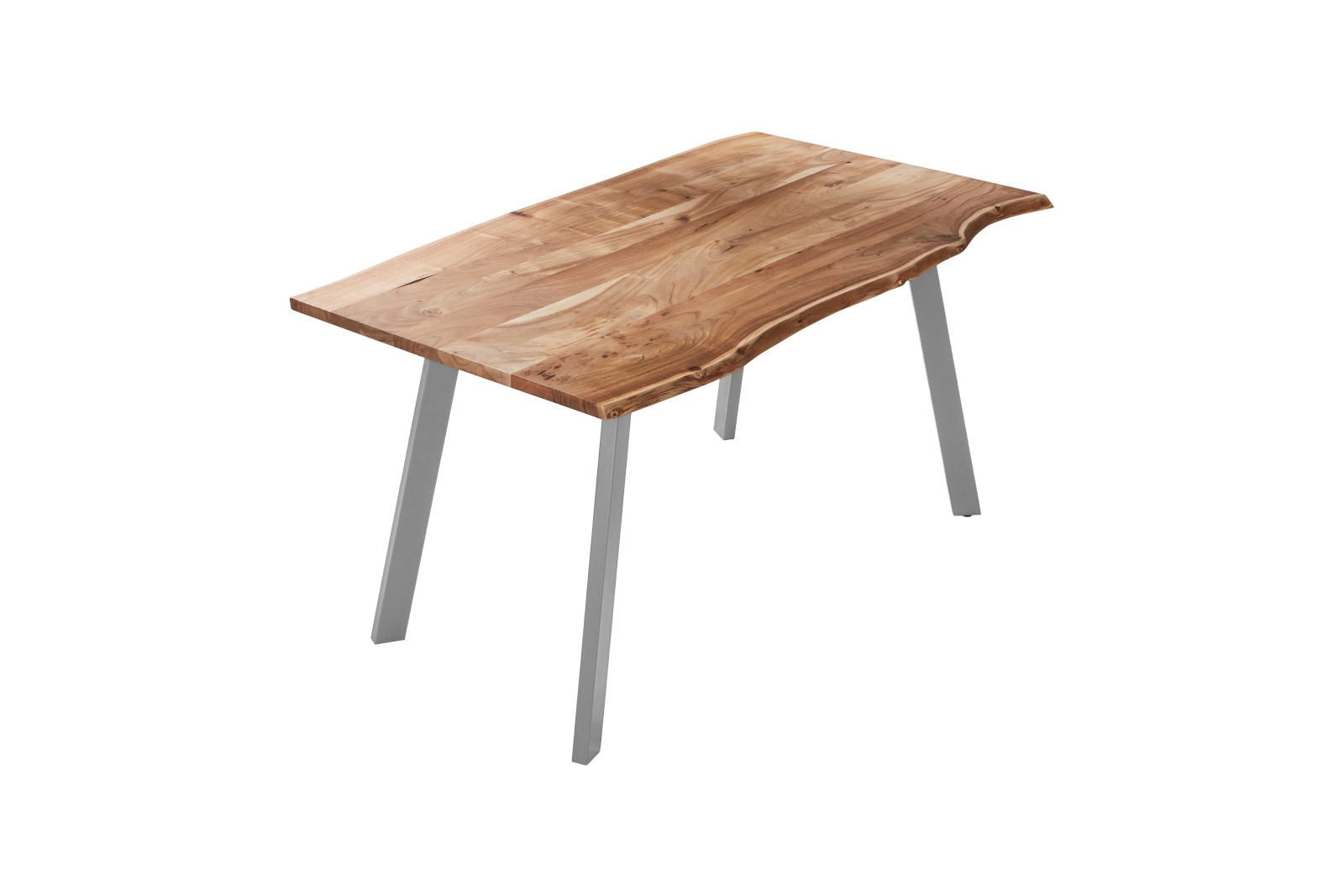ESSTISCH LAXMI - Beige/Silberfarben, Holz/Metall (80/120/77cm) - SAM