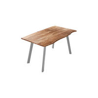 ESSTISCH LAXMI - Beige/Silberfarben, Holz/Metall (90/180/77cm) - SAM