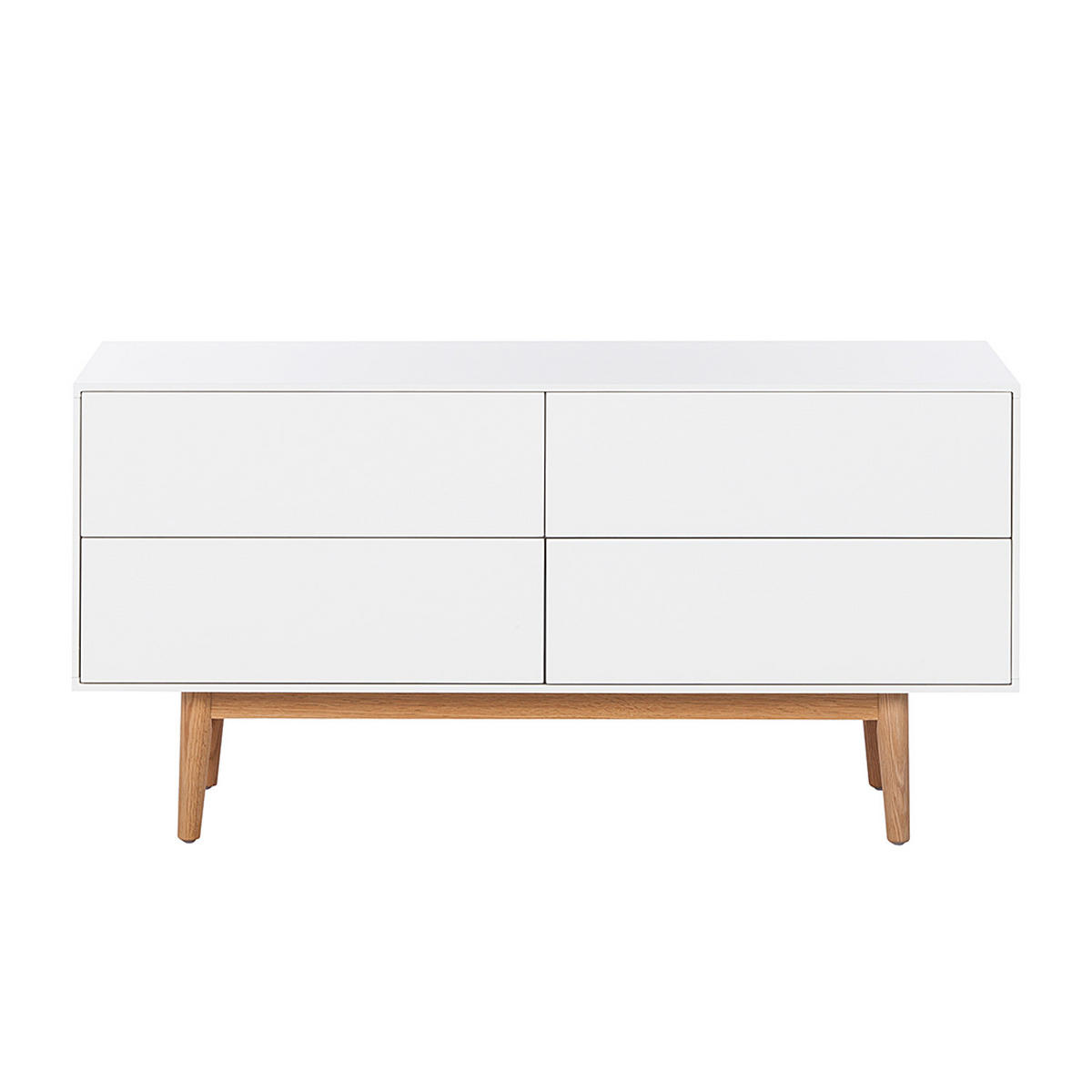 SIDEBOARD - Breite 120 cm - Eichefarben/Weiß, Eichenholz/Holz (120/59/45cm) - home24