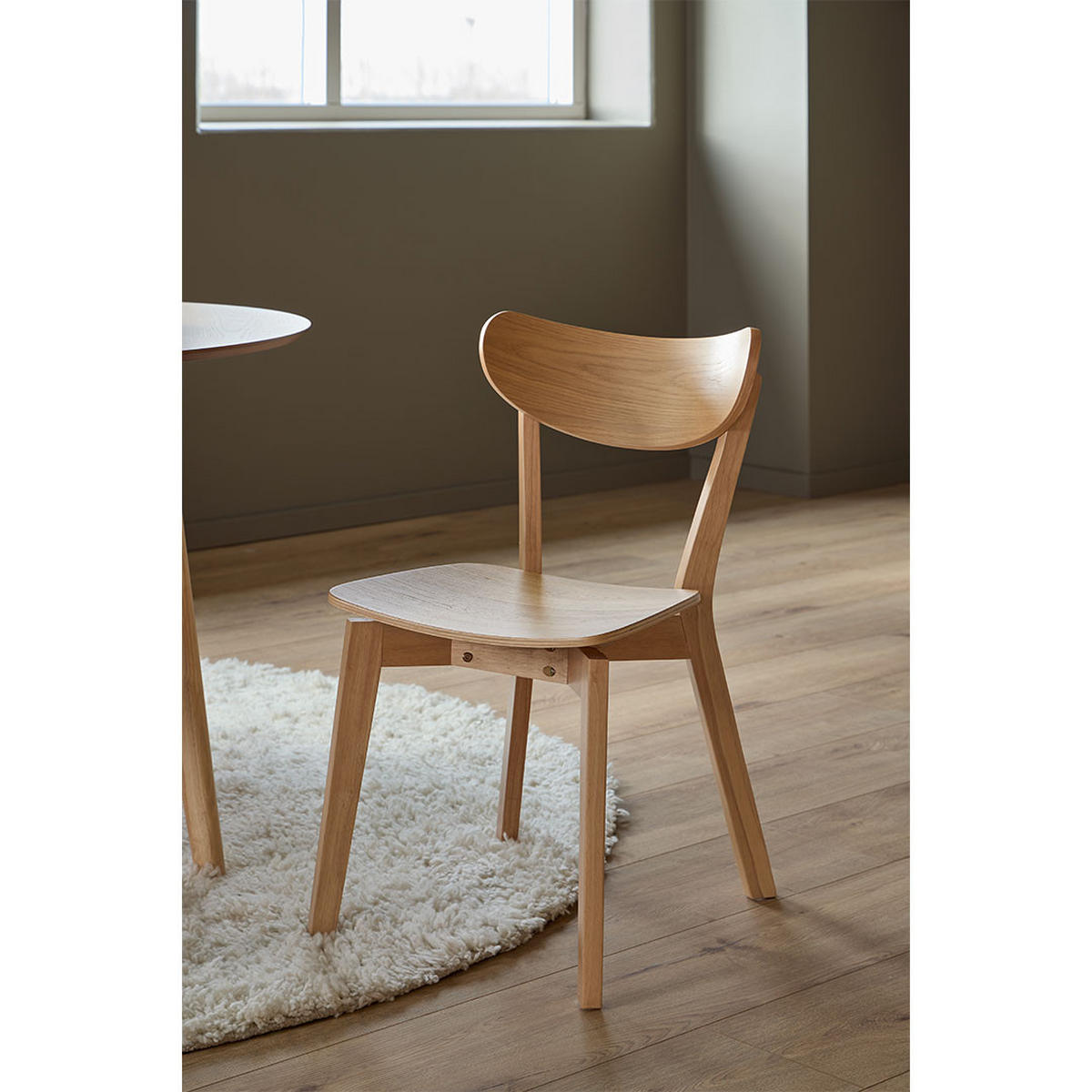 ESSGRUPPE, Roxby, Tisch Natur, Stühle Eiche, MDF, 105 x 105 x 76 cm, 5-teilig - Naturfarben, Holzwerkstoff (105/76/105cm) - ebuy24