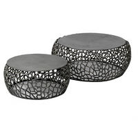 COUCHTISCH Maze Schwarz 75/75/30 cm 2er-Set - Schwarz, Metall (75/75/30cm) - Hoyz Collection
