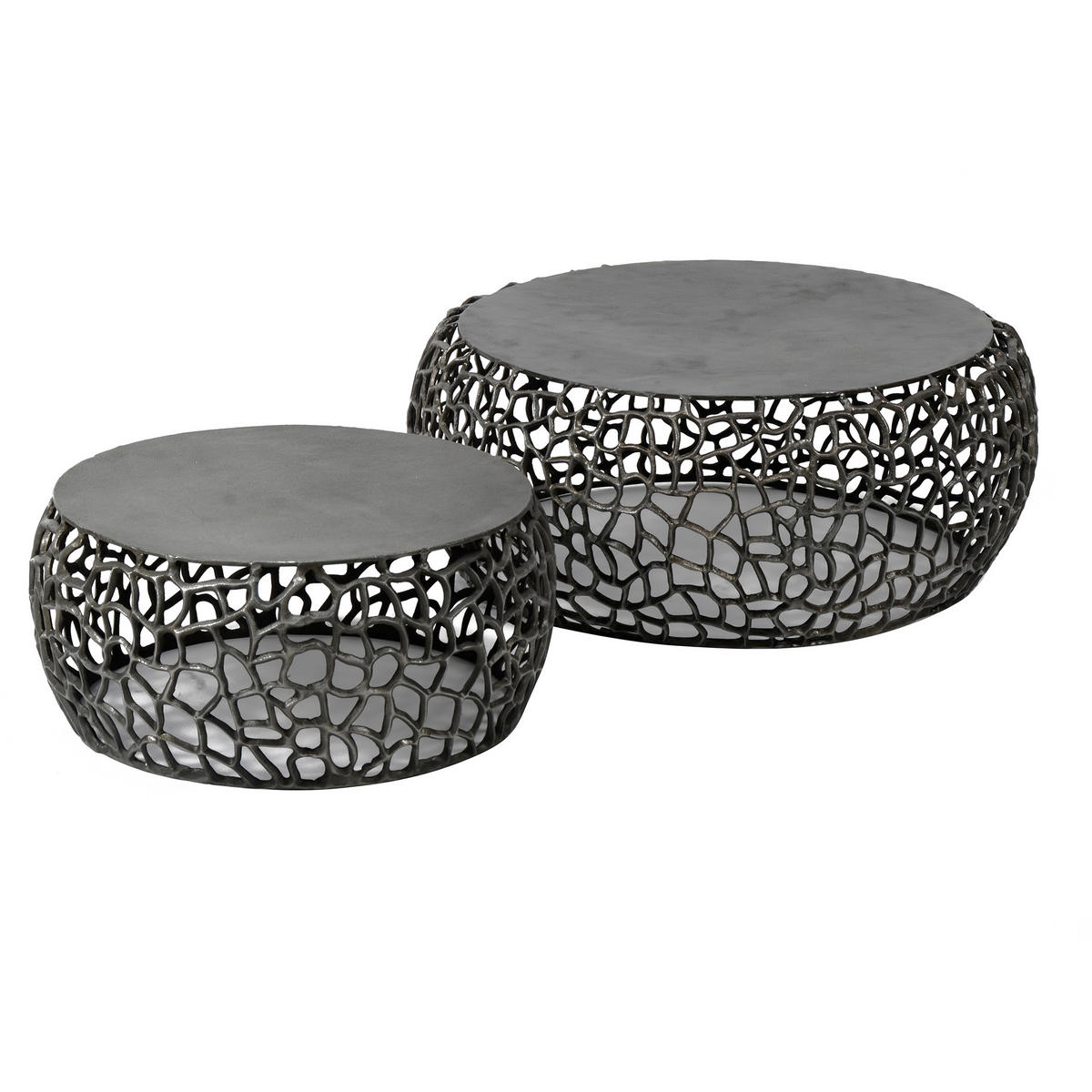 COUCHTISCH Maze Schwarz 75/75/30 cm 2er-Set - Schwarz, Metall (75/75/30cm) - Hoyz Collection