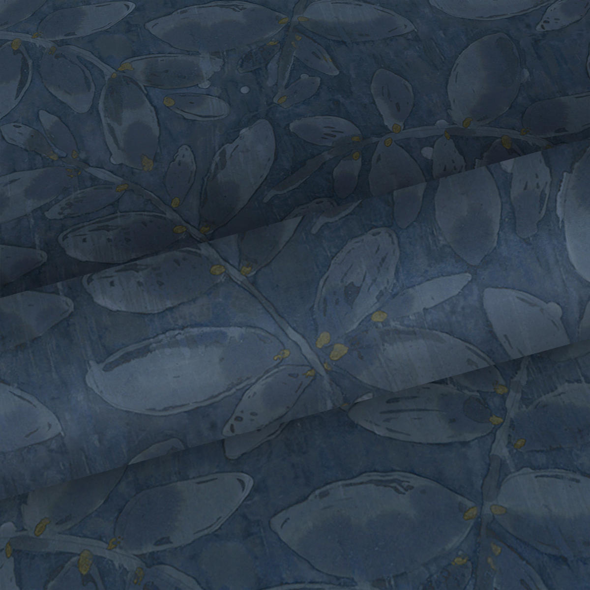 TAPETE gezeichnete Blätter 53 cm x 10,05 m - Blau, Papier (53/1000cm) - Sanders & Sanders