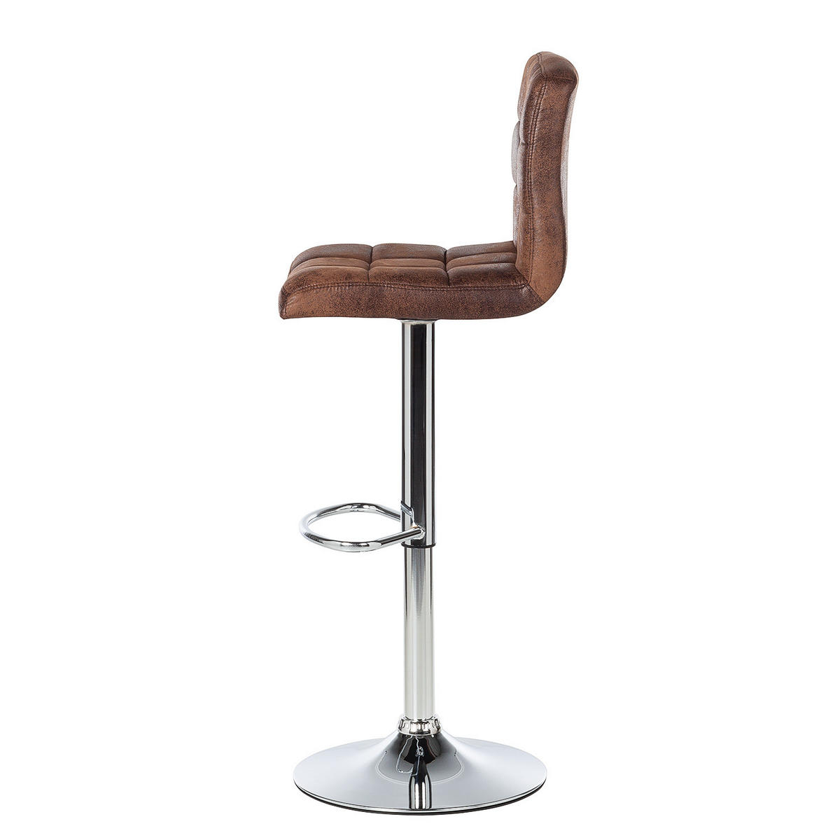 BARHOCKER - Metall / Kunstleder - Chromfarben/Braun, Kunststoff/Metall (46/97/50cm) - home24
