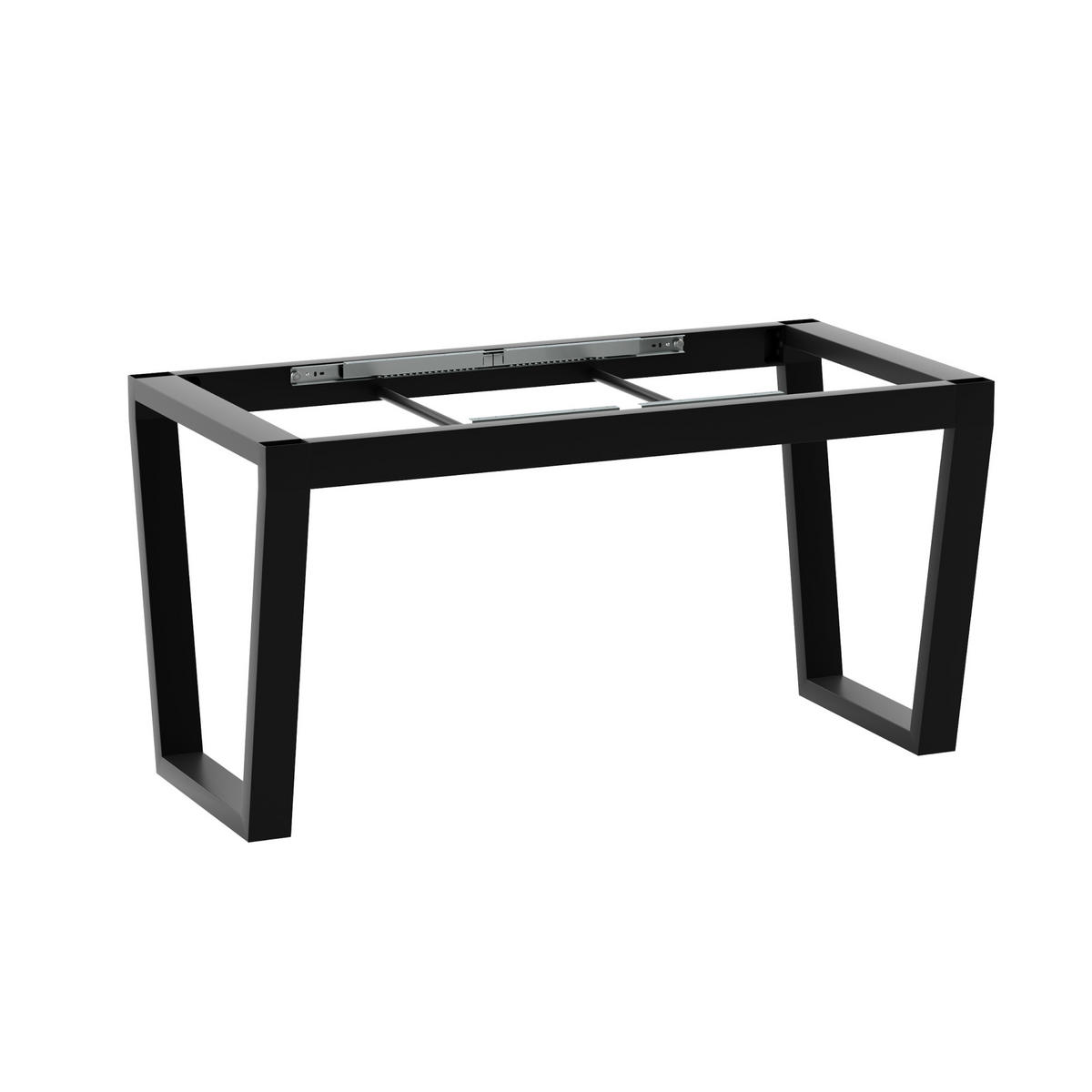 TISCHBEINE Atria Split Metall Schwarz 72cm Ausziehbarer - Schwarz, Metall (70/72/140cm) - Metalo Pro