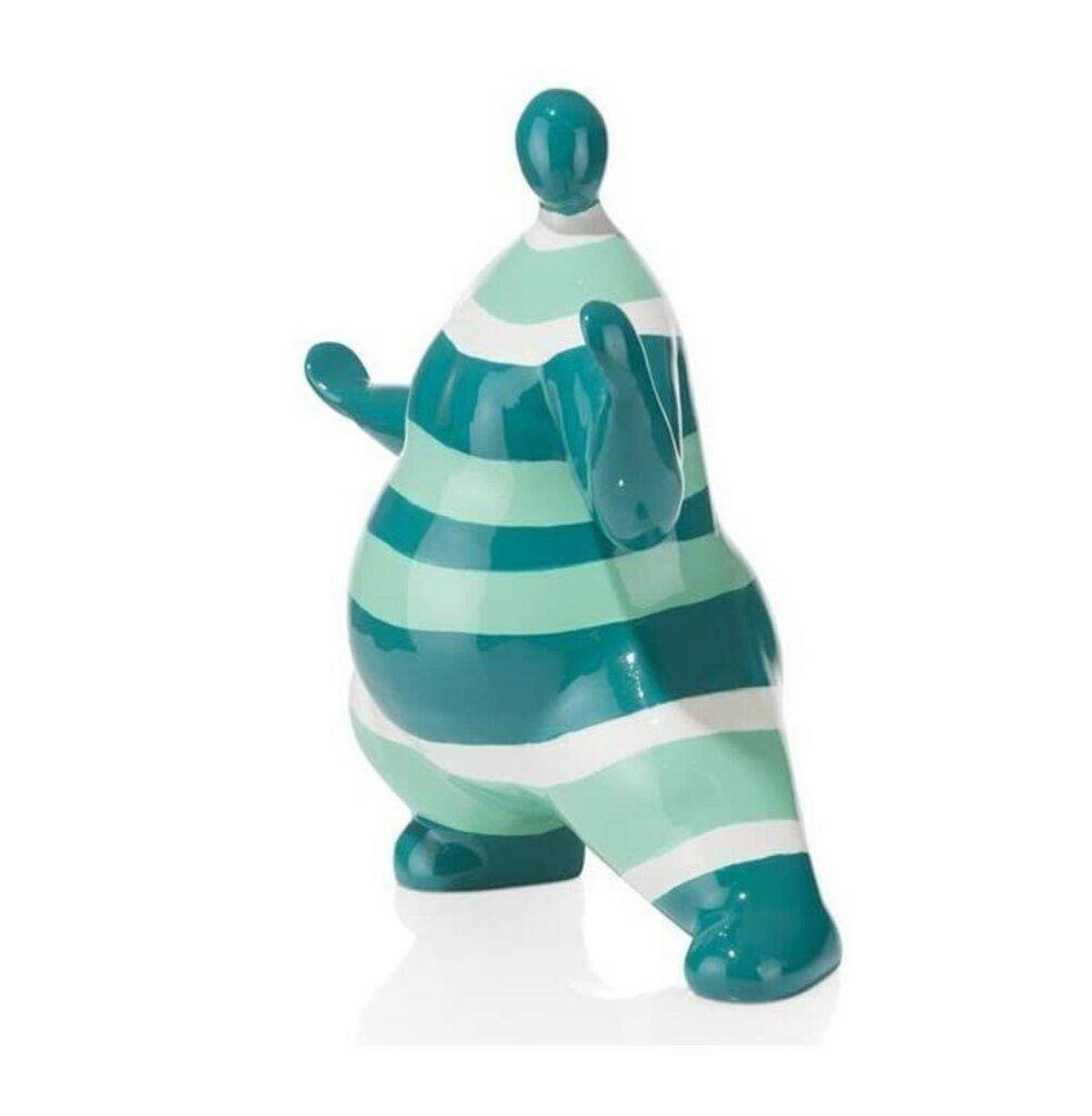 SKULPTUR Kung Fu Polyresin Handbemalt - Weiß/Grün, Keramik (35/28/17cm) - COCOMaison