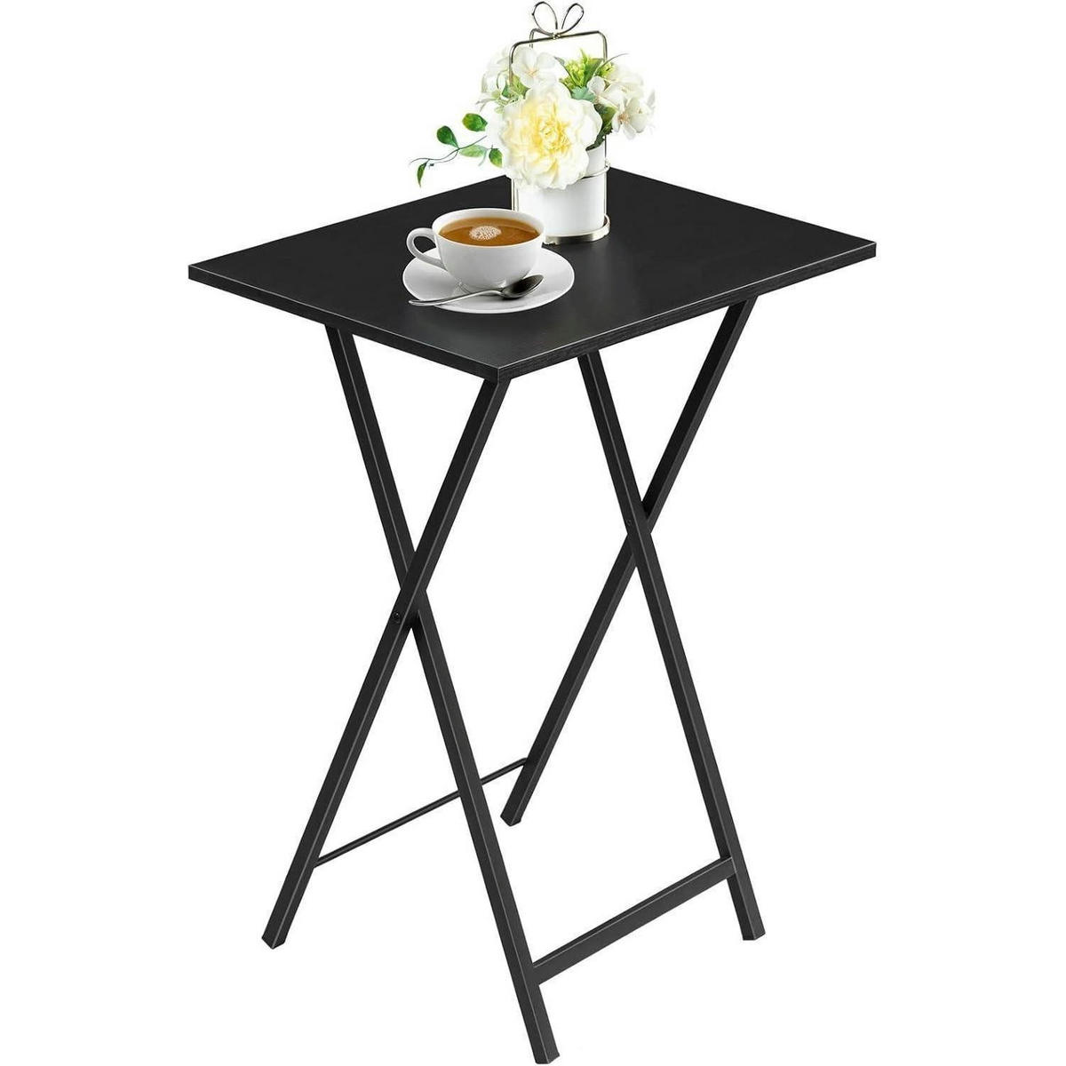 BEISTELLTISCH Klappbar Schwarz Industriestil - Schwarz, Metall (36/48/66.5cm)