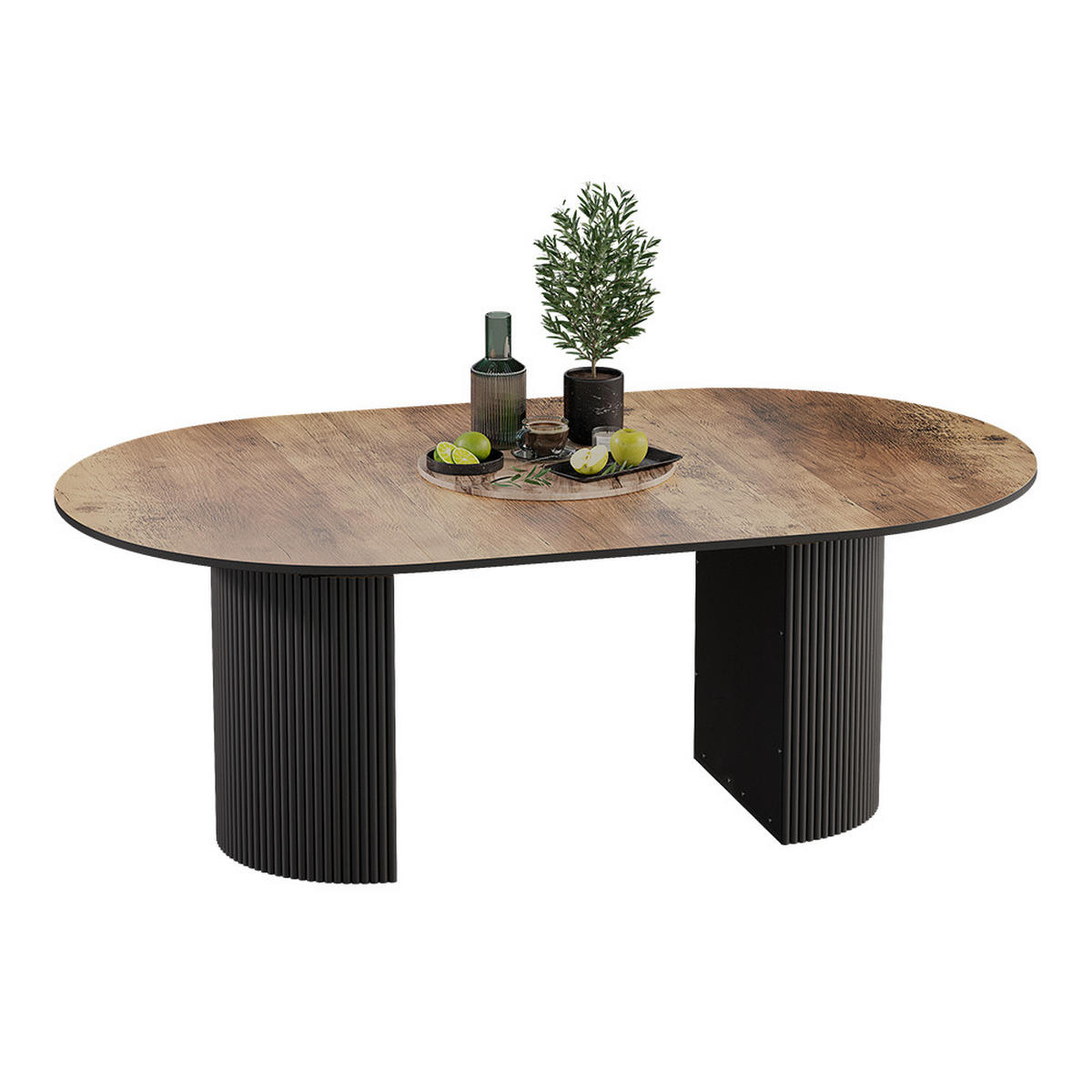 JÍDELNÍ STŮL Calero Rustikální dub/černá - divoký dub/černá, kompozitní dřevo (60/120/76cm) - Vicco