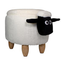 TIERHOCKER Schaf - Weiß, Textil (32/37/55cm) - SVITA