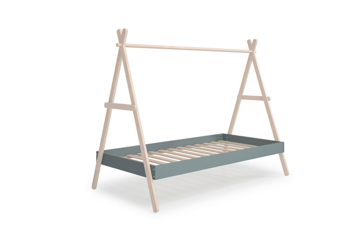 TIPIBETT Trufa Grün 209/104/160 cm - Grün, Holz (90/200cm) - Calicosy