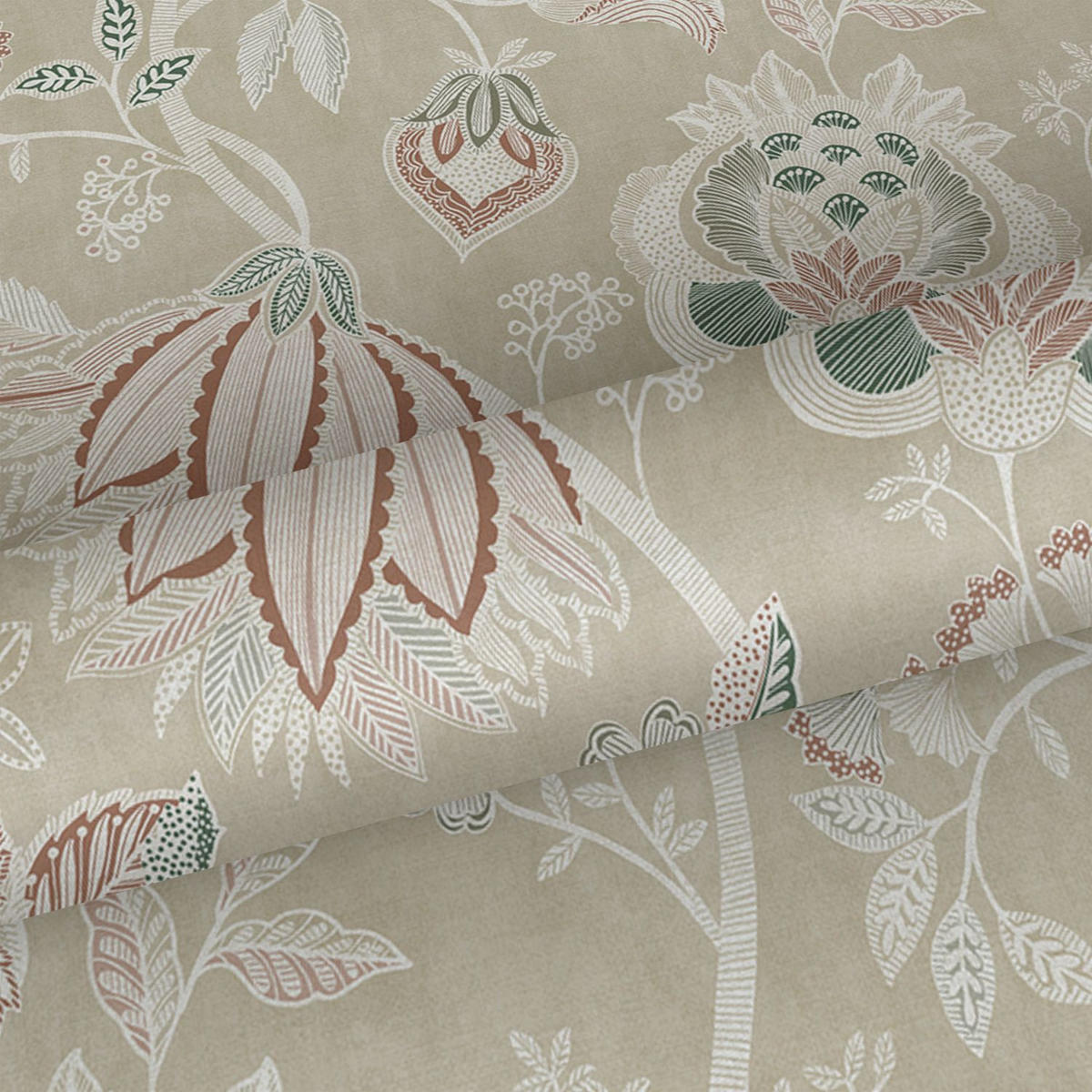 TAPETE Blumen 53 cm x 10 m - Beige, Papier (53/1000cm) - Sanders & Sanders