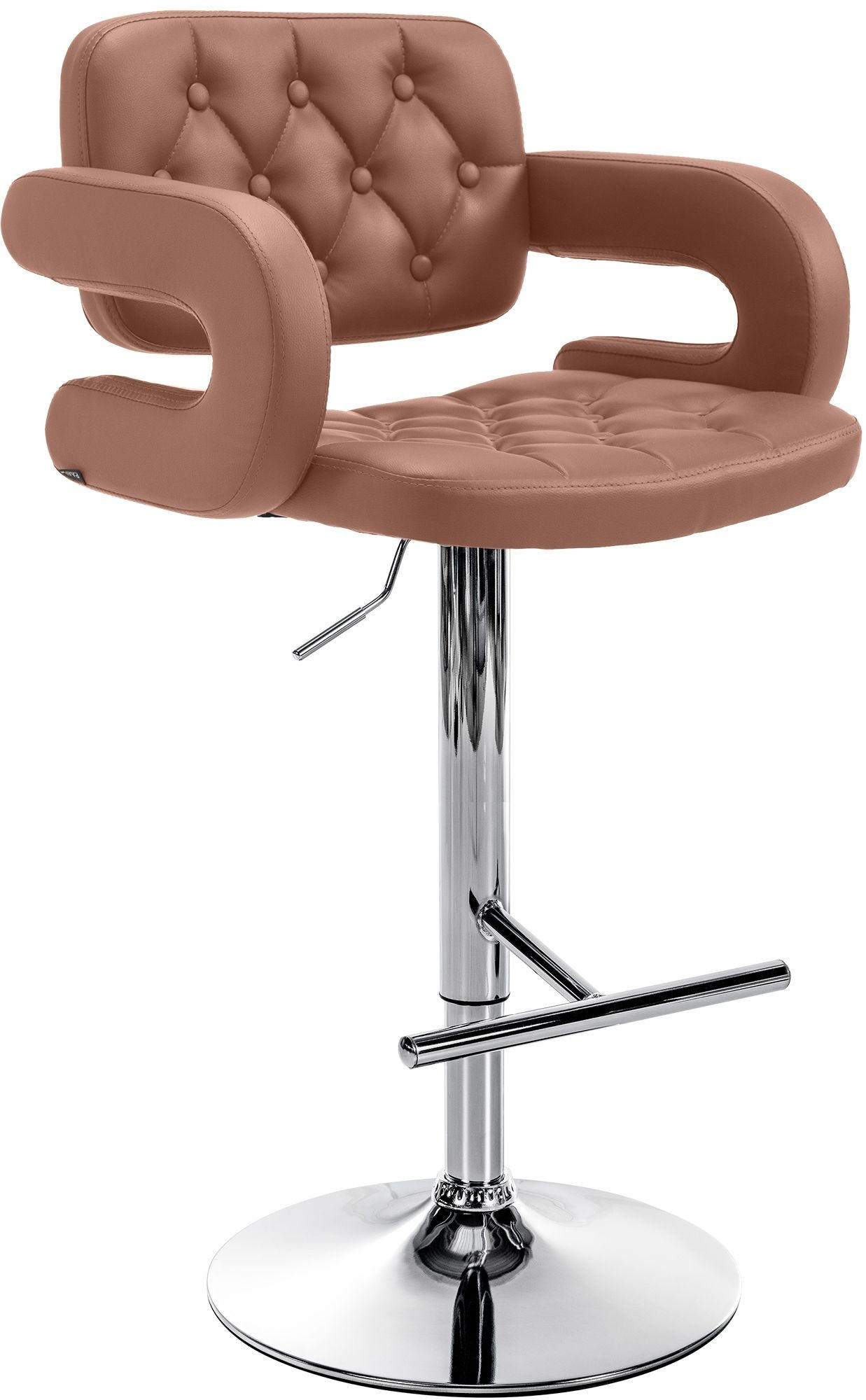 BARHOCKER Dublin Kunstleder 103-123x62x55 cm cognac - Cognac, Leder (62/103/55cm) - furnicato