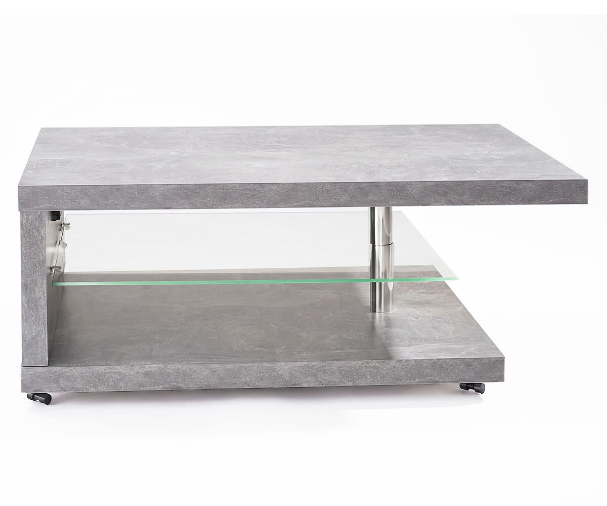 COUCHTISCH Lohmar steinfarben 107 / 67 / 42cm - Grau, Holz/Holzwerkstoff (67/107/42cm) - Feldmann-Wohnen