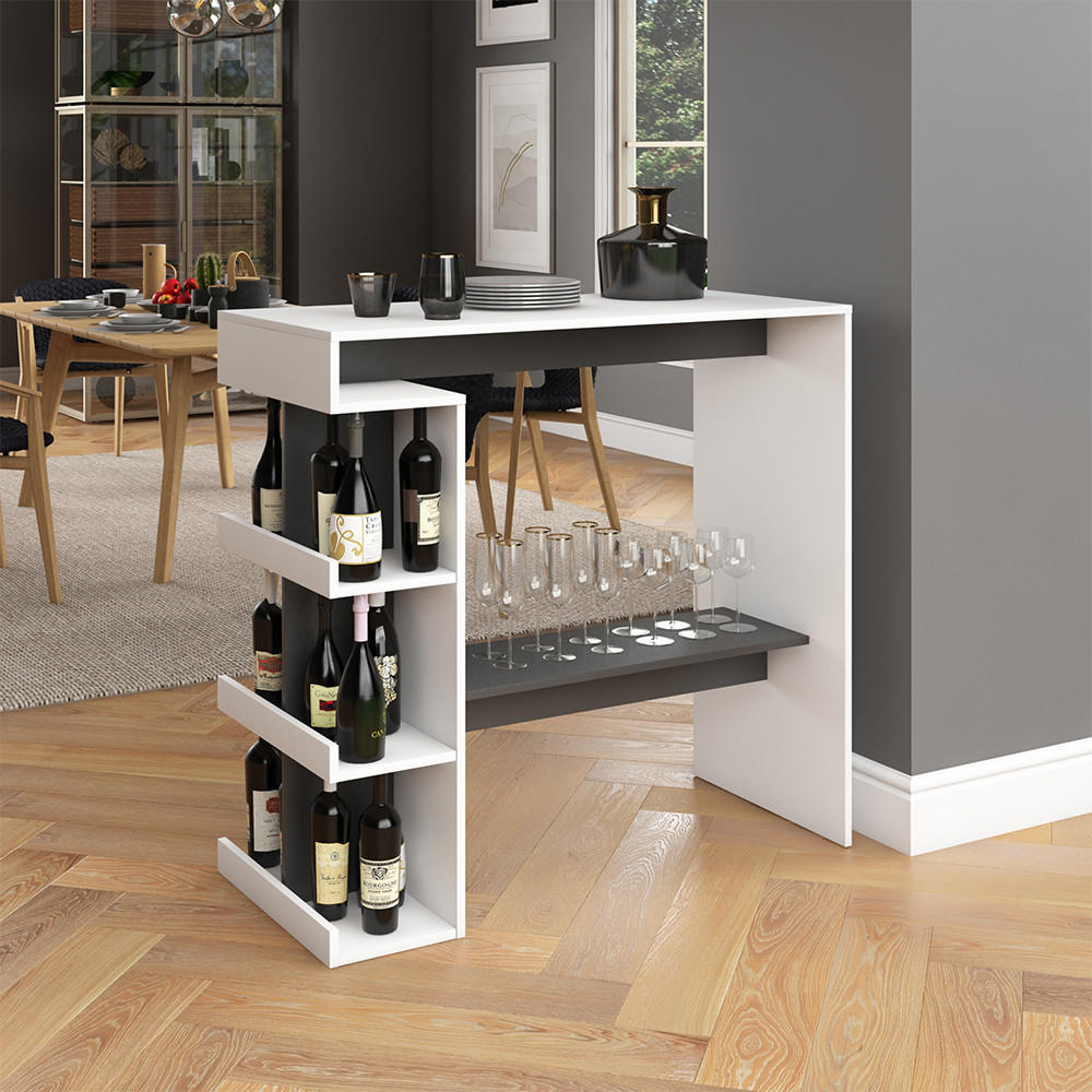 BARTISCH Dana Weiß 108 x 50 cm - Anthrazit/Weiß, Holzwerkstoff (50/108/103cm) - Vicco