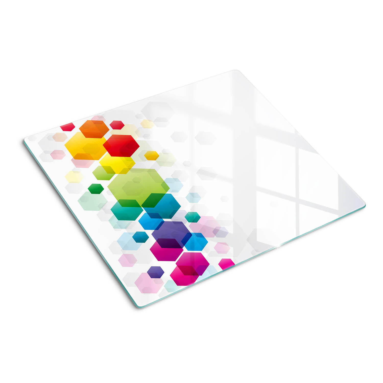 GLASPLATTE 60x52 cm Farbige Würfel - Multicolor, Glas (60/0.4/52cm) - TULUP