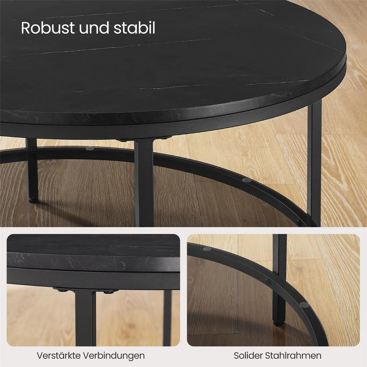 COUCHTISCH 80 cm Glas Wohnzimmertisch - Schwarz, Glas (80/80/46cm) - Kaket