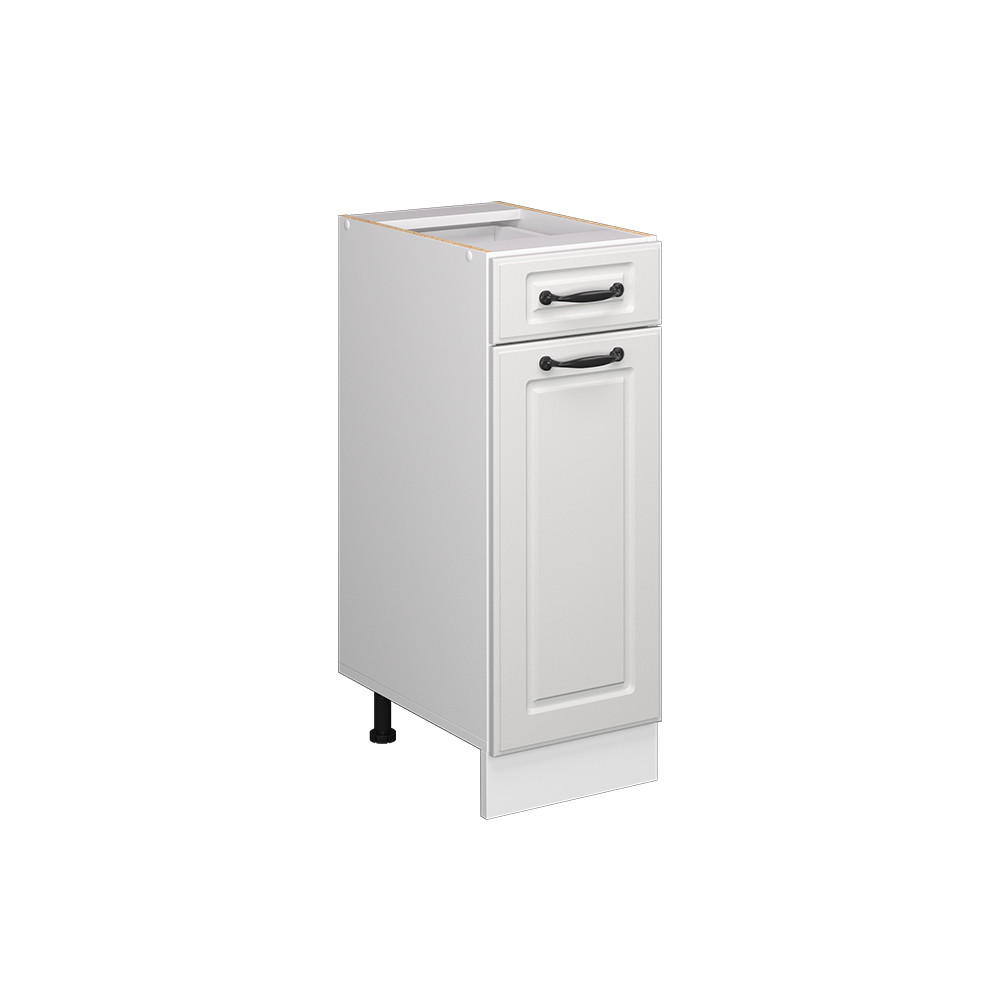 KÜCHENUNTERSCHRANK R-Line Weiß Landhaus 30 cm ohne AP - Weiß, Holzwerkstoff (30/81.6/46cm) - Vicco