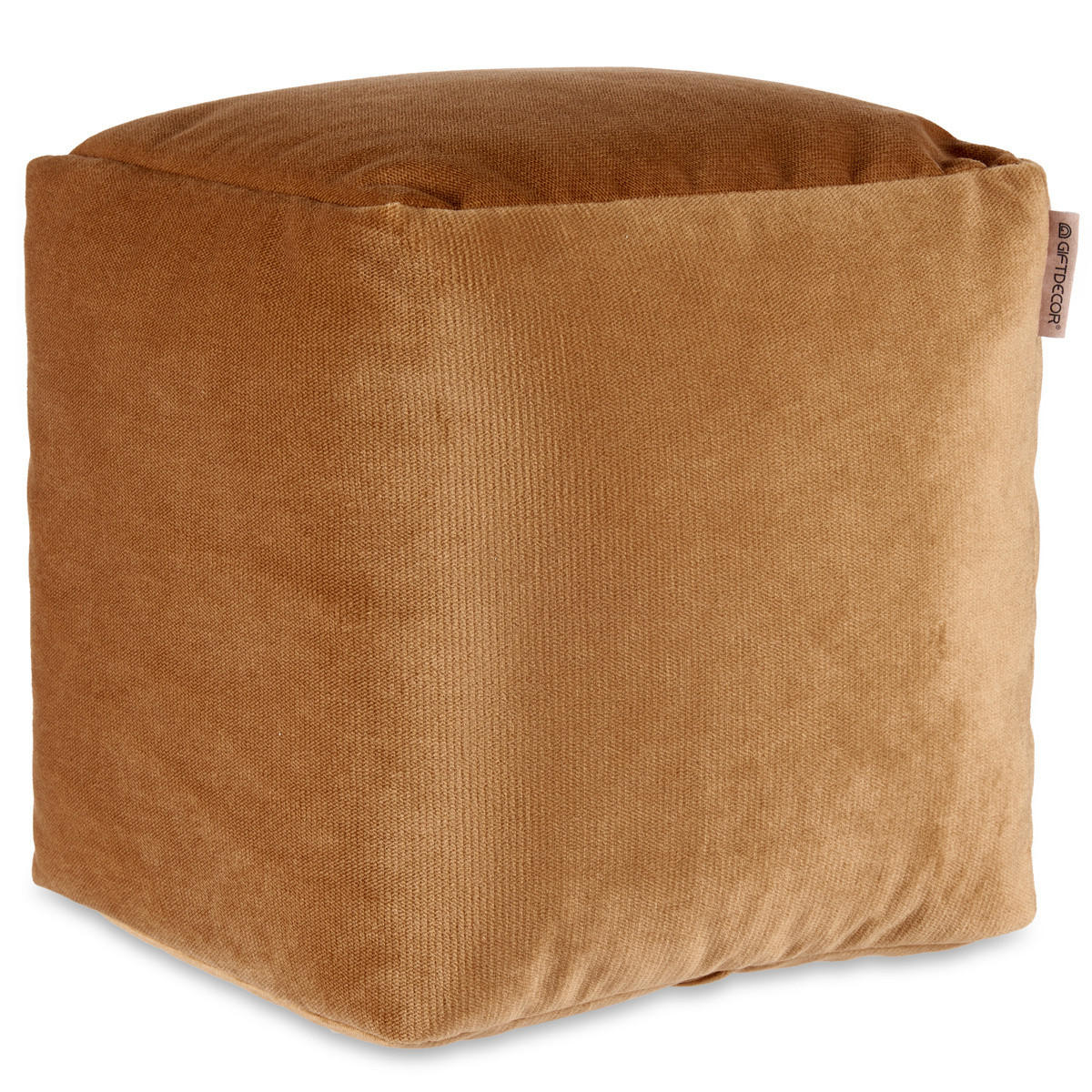 HOCKER aus Samt 30/30/30 cm - Orange, Textil (30/30/30cm) - Giftdecor