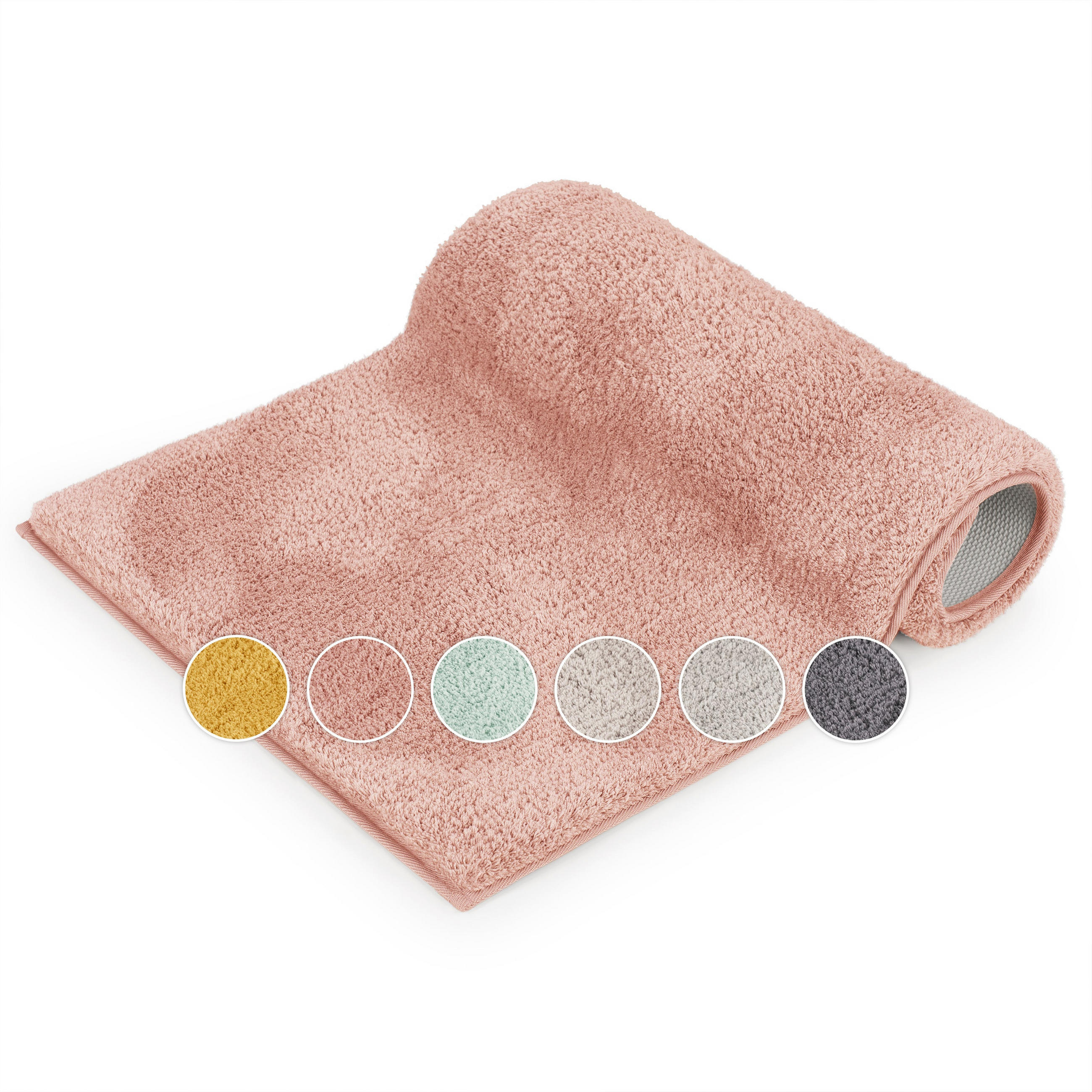 BADEMATTE Astrid 50x80cm, Hellrosa - Hellrosa, Textil (50/80cm) - Blumtal