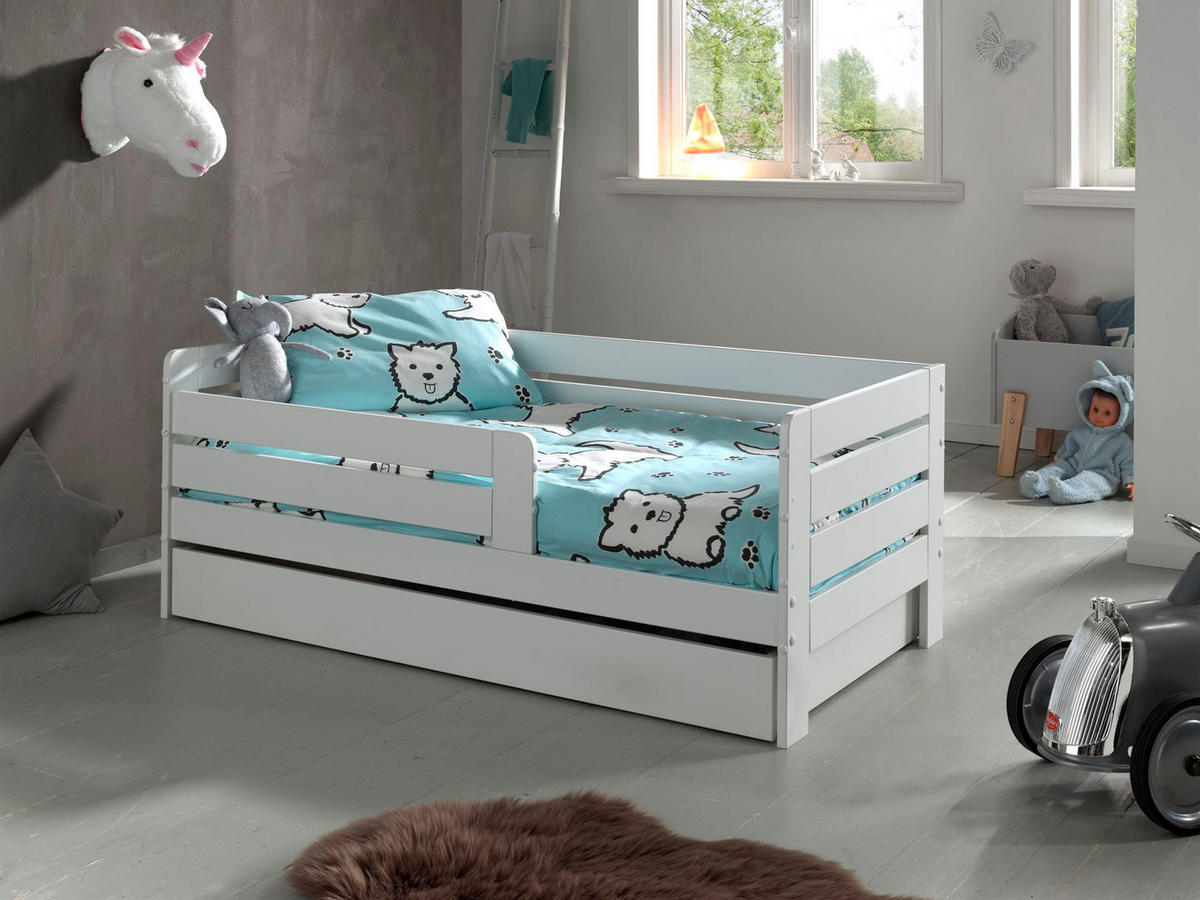 JUNIORBETT Karie 144x56x70 aus Massivholz+MDF in Weiß - Weiß, Holz (70/140cm) - 58aufmkessel