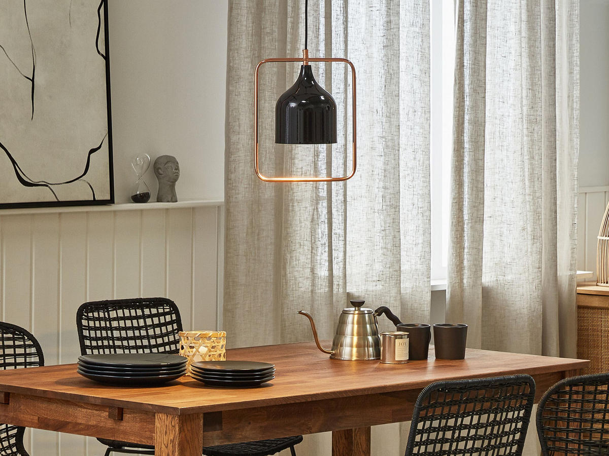 HÄNGELEUCHTE Mavone 15/24/121 cm - Schwarz, Metall (15/24/121cm) - Beliani