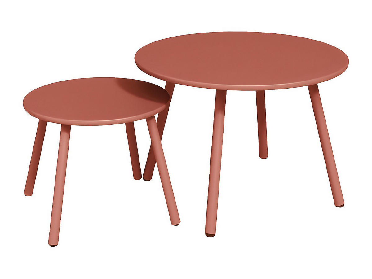 GARTENBEISTELLTISCH - 60 cm x 60 cm - Metall - Terracotta - MIRMANDE - Terracotta, Metall (60/60/34cm) - Vente-Unique