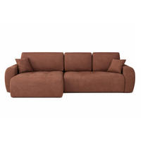 ECKSOFA Mit Schlaffunktion Und Bettkasten L-Form Ivo L, Veloursstoff Salvador, Dunkelbraun, Links - Dunkelbraun, Holz (250/142cm) - Kaiser Möbel