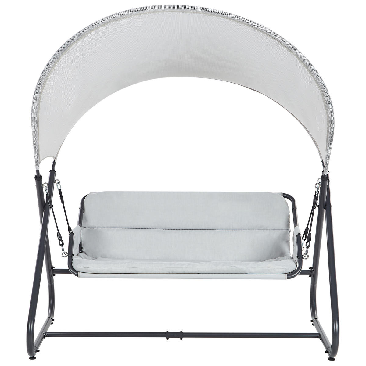 HOLLYWOODSCHAUKEL Grau Solagna - Hellgrau, Metall (168/187/113cm) - Beliani