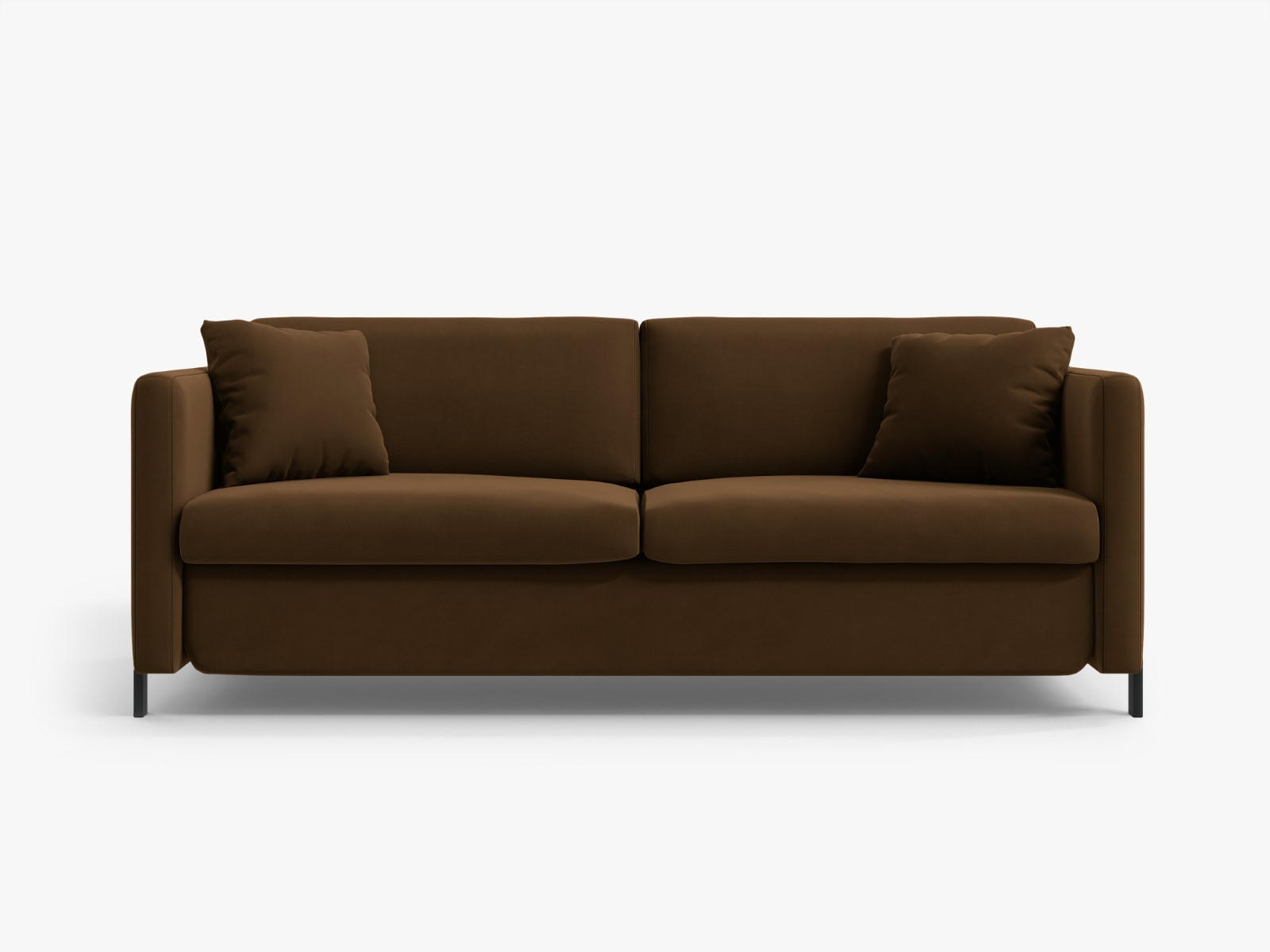 SOFA ausklappbar Gloria aus Samt schokolade 2 Sitzplätze - Dunkelbraun, Textil (102/80/182cm) - Micadoni