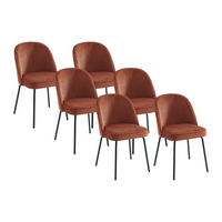 STUHL - 50cm x 57.5cm - Samt - terracotta - ALPALI - Braun, Textil (50/83.5/57.5cm) - Vente-Unique