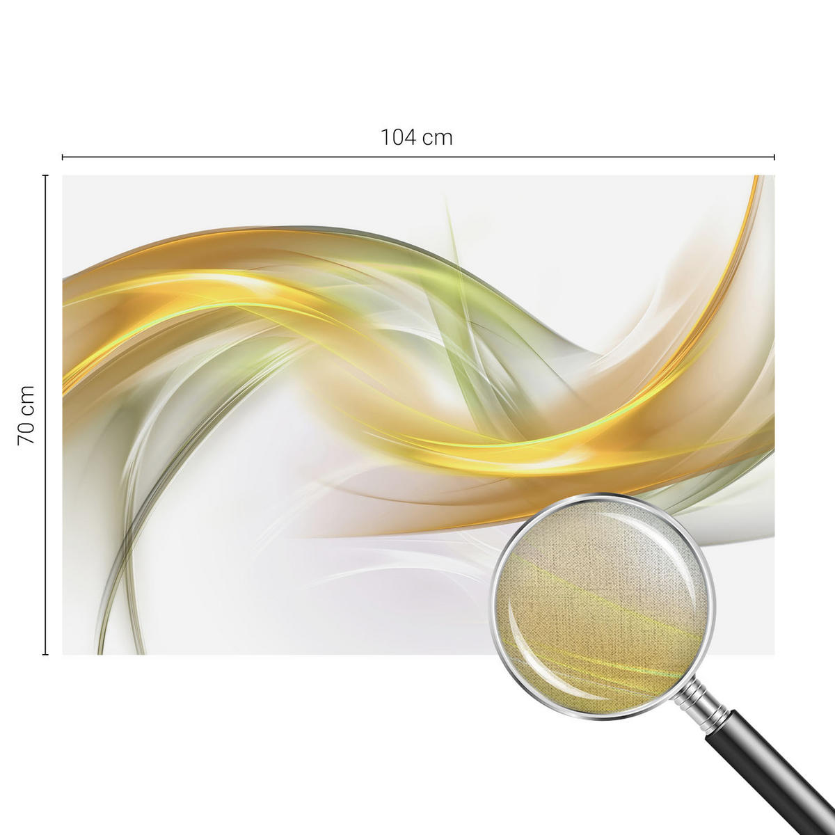 FOTOTAPETE 104x70 cm - Fließende Harmonie - Weiß, Textil (104/70cm) - Wallfluent