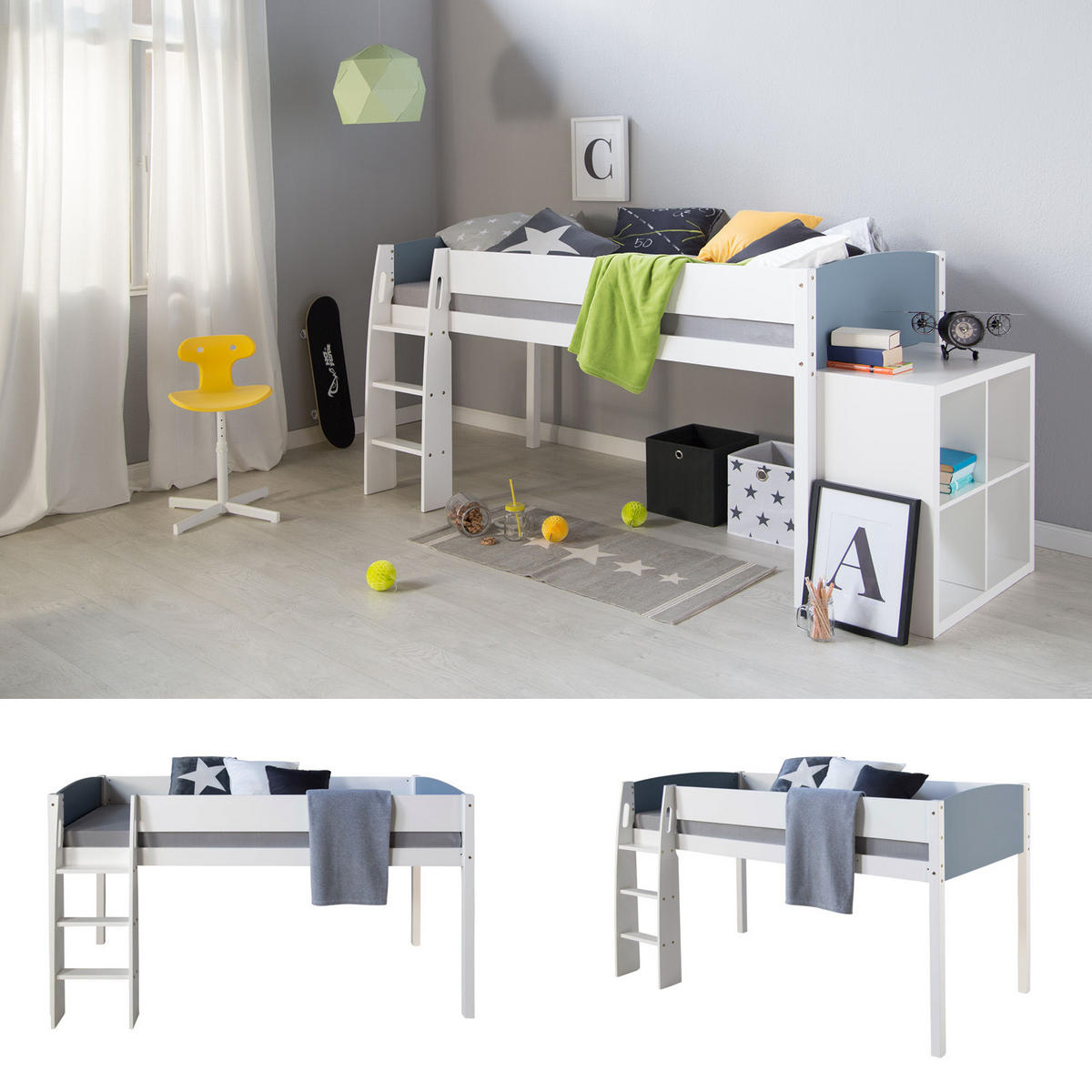 HOCHBETT 90/200 cm grau weiß - Weiß, Holz - Homestyle4u