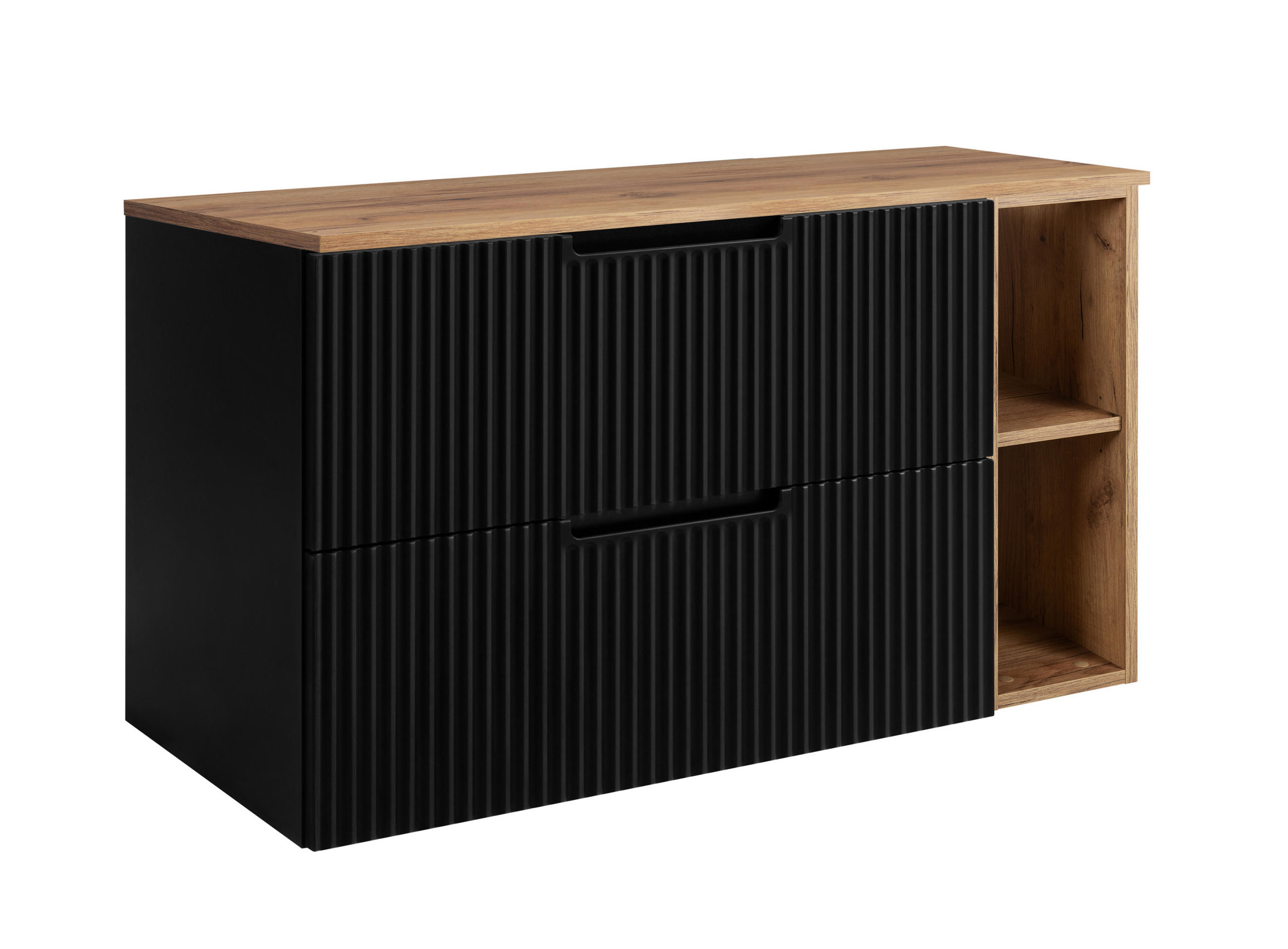 3XE Living Badezimmerschrank Schwarz, Braun 80x58.6x46 cm