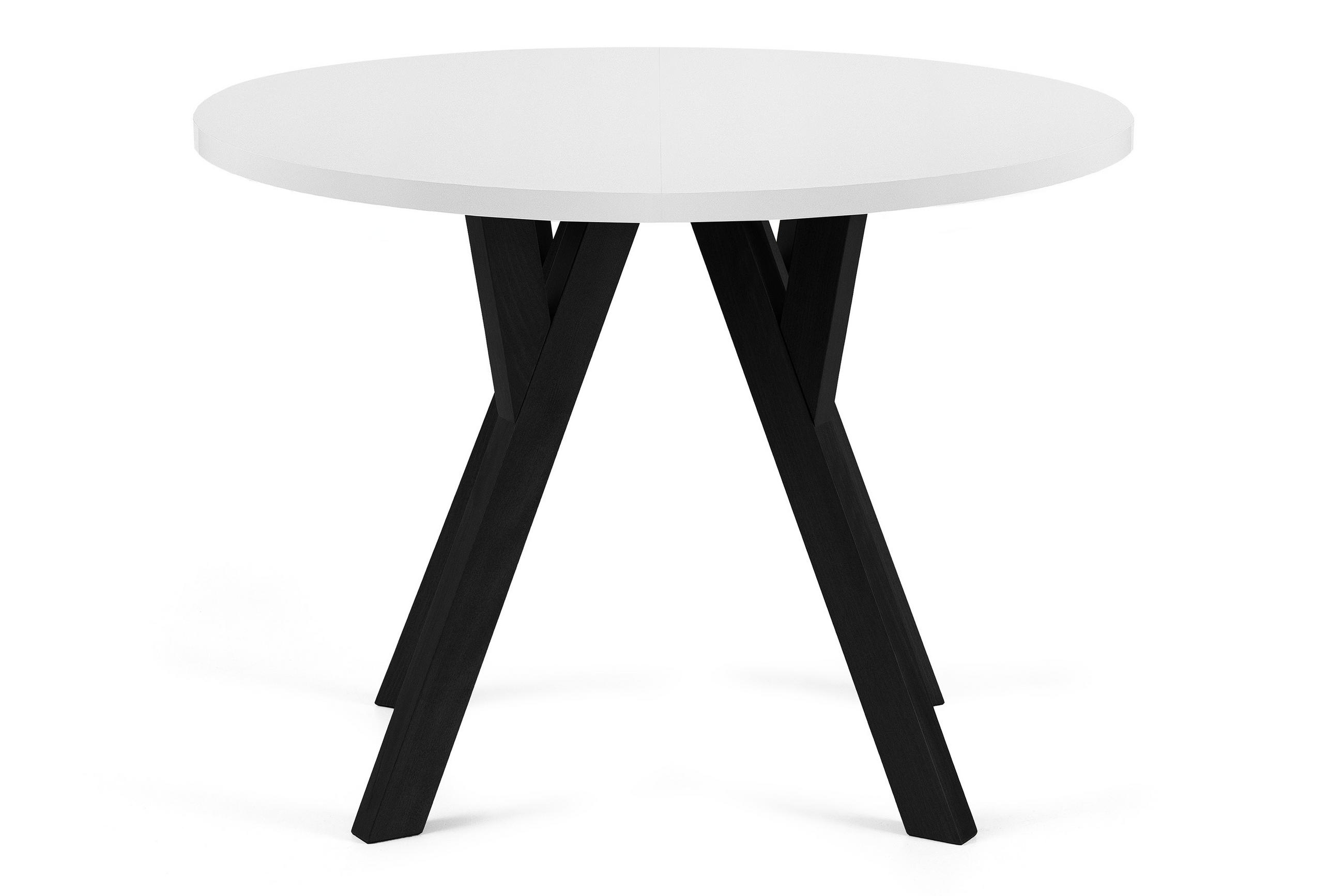 ESSTISCH INDAGA Ausziehbar 100-180cm Rund, weiß/schwarz - Schwarz/Weiß, Holz (100/180/75cm) - KONSIMO®