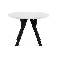 ESSTISCH INDAGA Ausziehbar 100-180cm Rund, weiß/schwarz - Schwarz/Weiß, Holz (100/180/75cm) - KONSIMO®