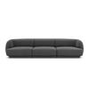 SOFA Miley aus Samt grau 3 Sitzplätze - Grau, Textil (90/70/255cm) - Micadoni